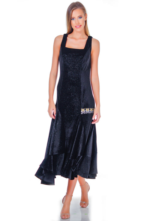 Rochie catifea cu broderie ID-6